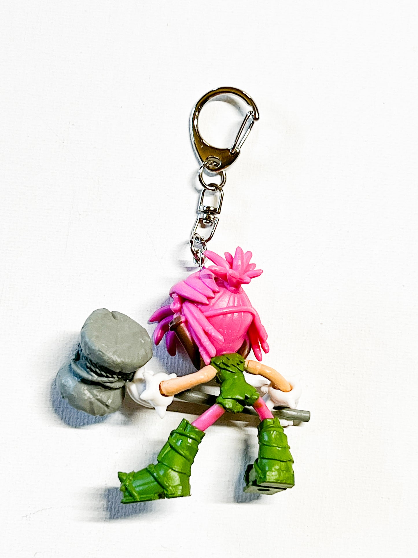 Upcycled Pink Hedgehog Keychain