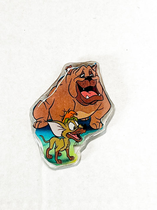 Handmade Retro Animal Duo Pin Set – Street Cat & Mischievous Dog Crew Inspired Pins