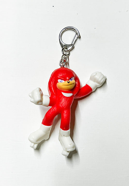 Upcycled Red Hero Keychain – Playful Bag Charm