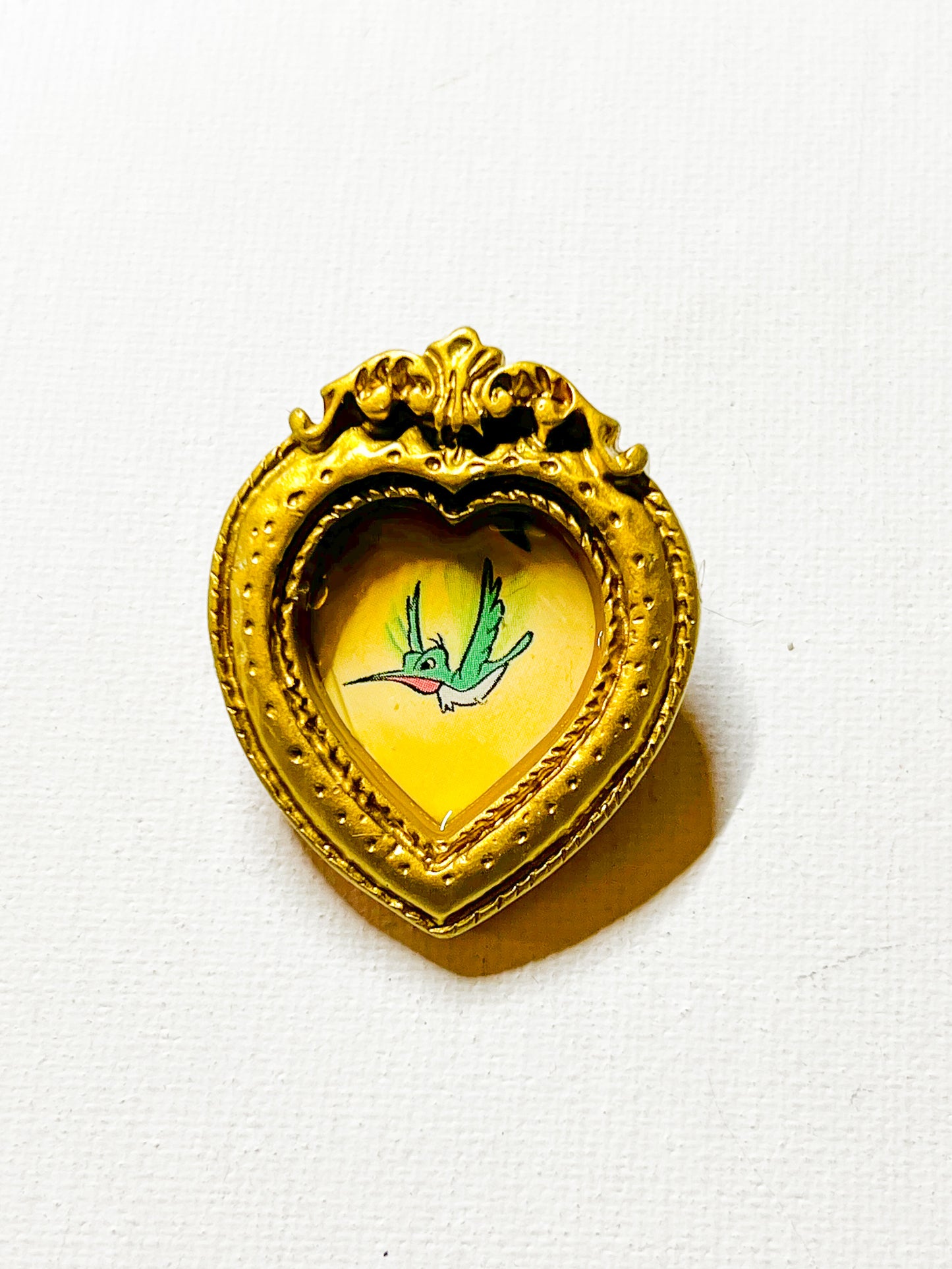 Upcycled Book Heart Vintage-Inspired Portrait Frame Brooch