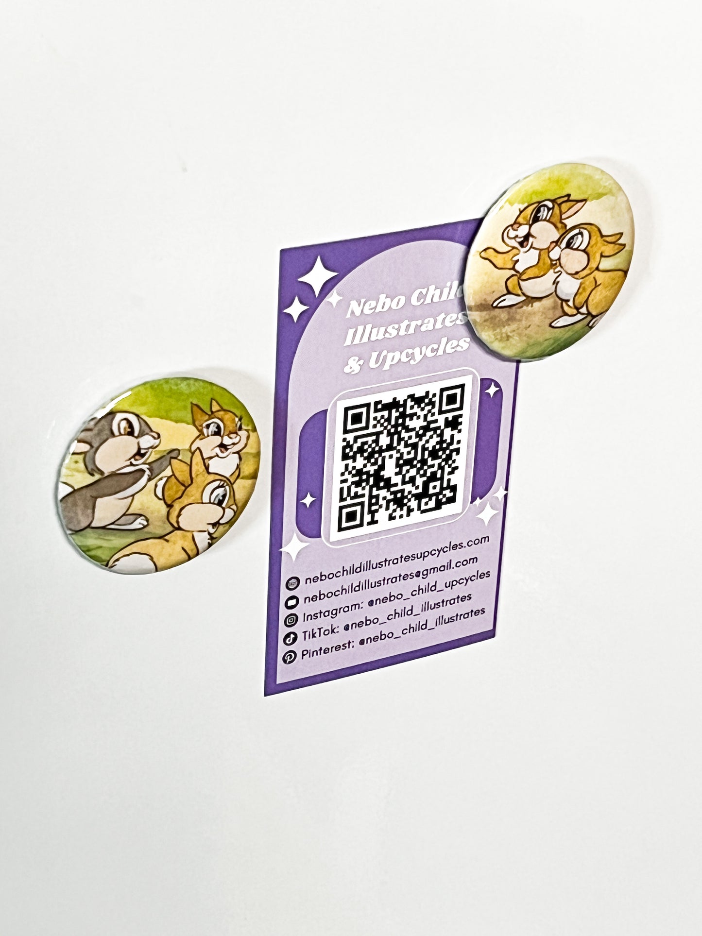 Woodland Bunny Magnet Set – Handmade Upcycled Book Magnets