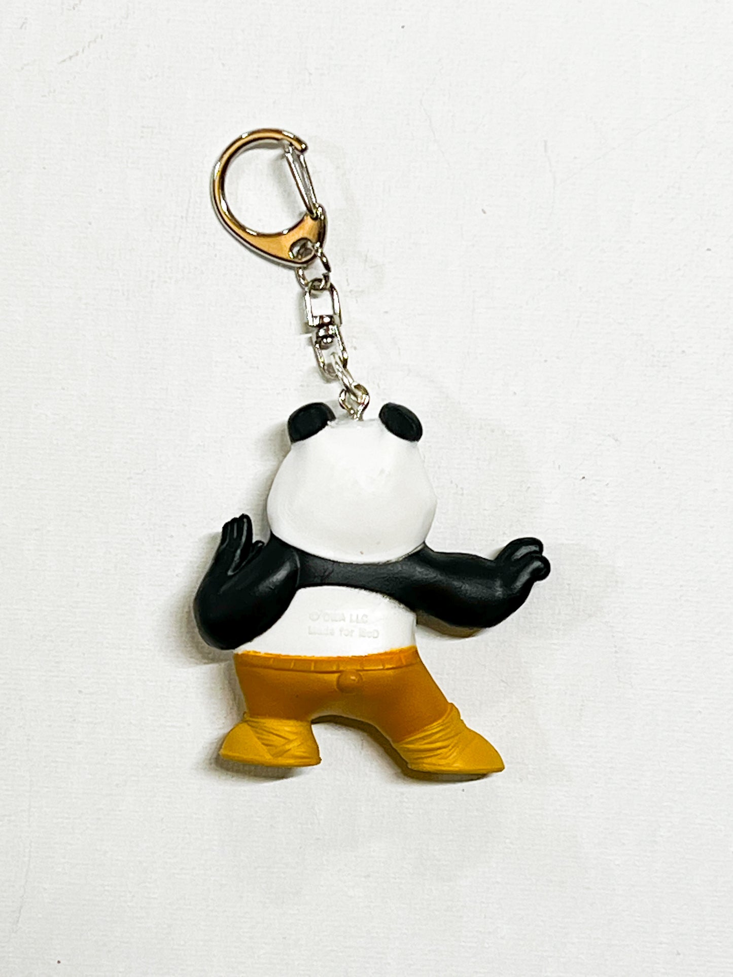 Upcycled Martial Arts Panda Keychain – Eco-Friendly Toy Accessory