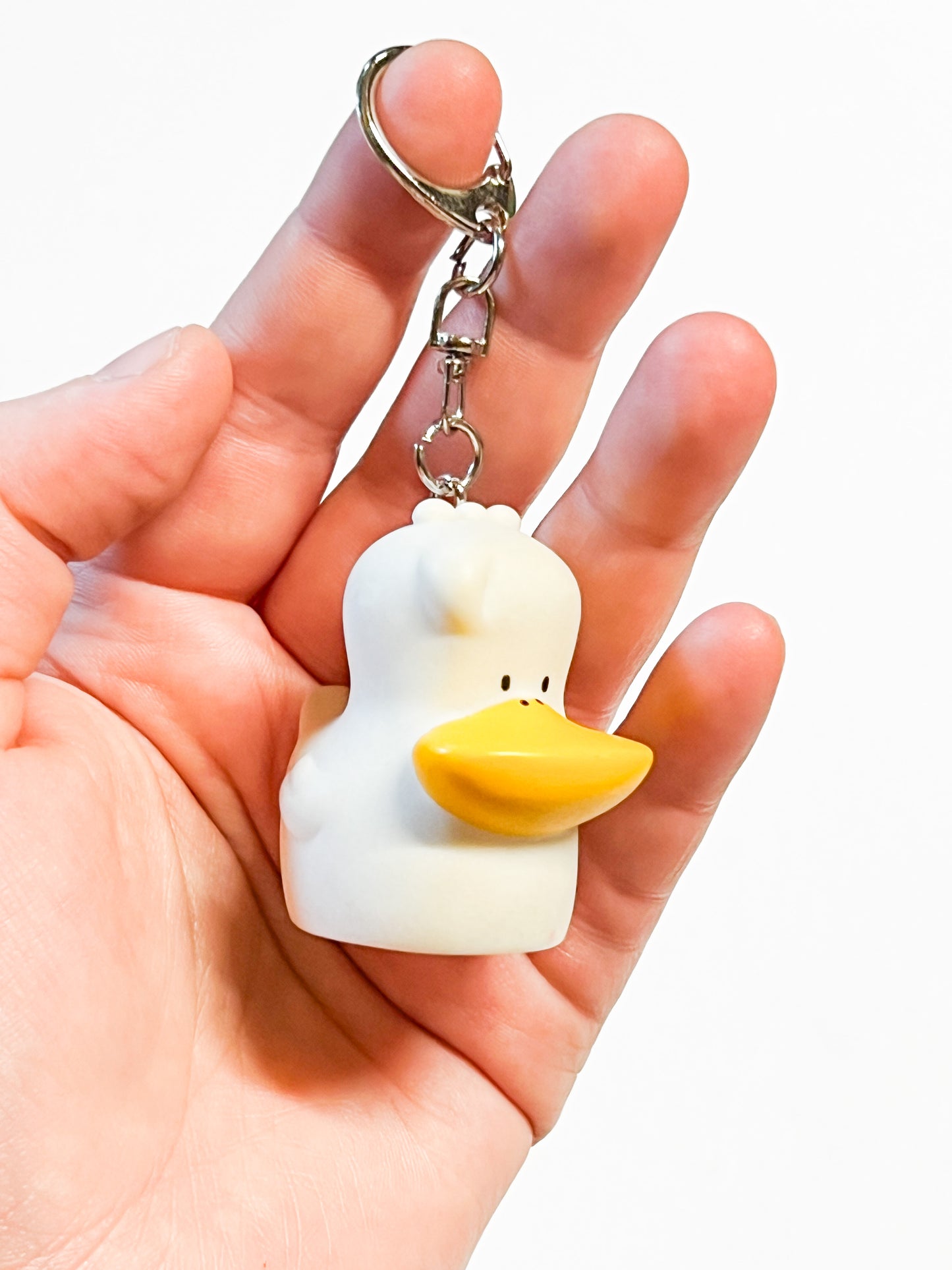 Upcycled Kawaii Duck Toy Keychain