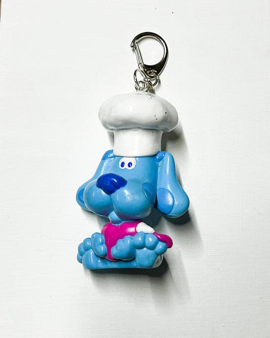 Upcycled Blue Puppy Keychain / Bag Charm