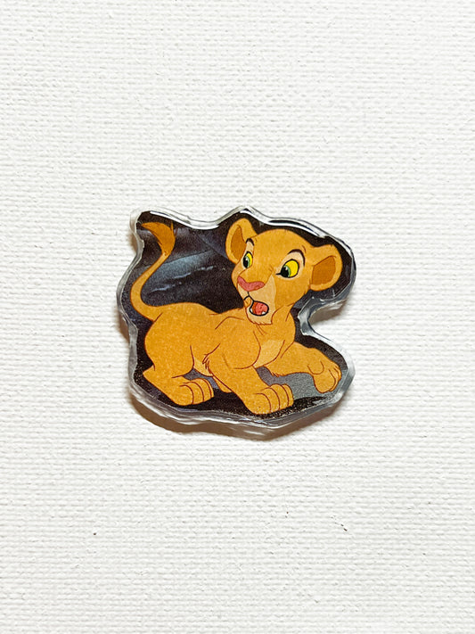 Upcycled Cute Lion Cub Handmade Pin – Recycled Storybook Pin – Book Page Art Pin – Small Batch Resin