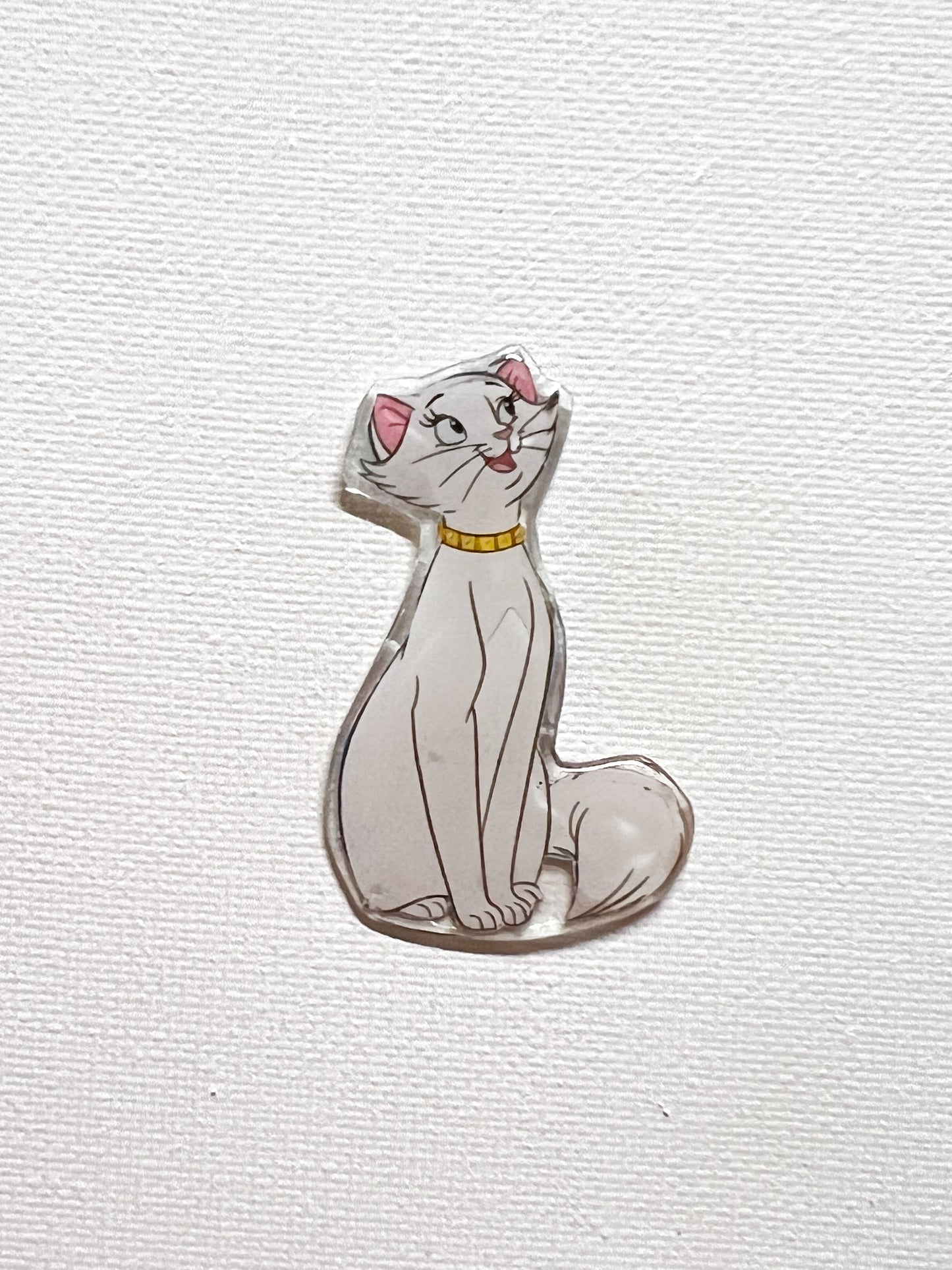 Upcycled White Cat Handmade Pin – Recycled Storybook Pin – Book Page Art Pin – Small Batch Resin