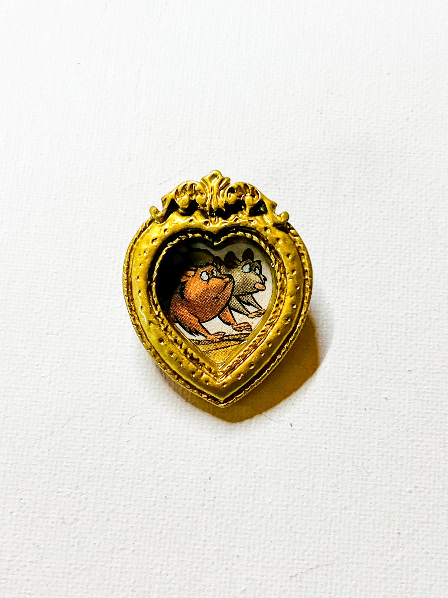 Upcycled Book Heart Vintage-Inspired Portrait Frame Brooch