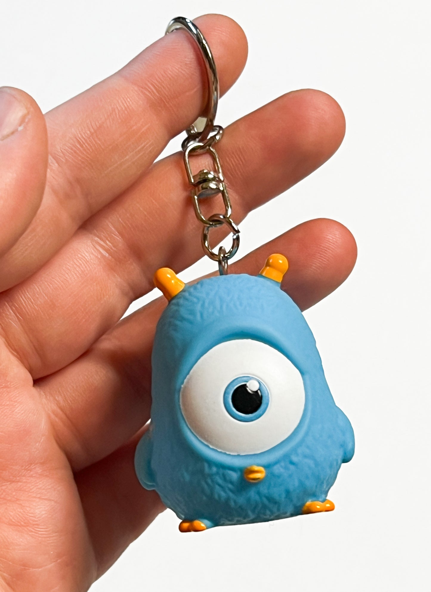 Upcycled Cyclops Chicken Keychain – Handmade Eco-Friendly Quirky Animal Charm