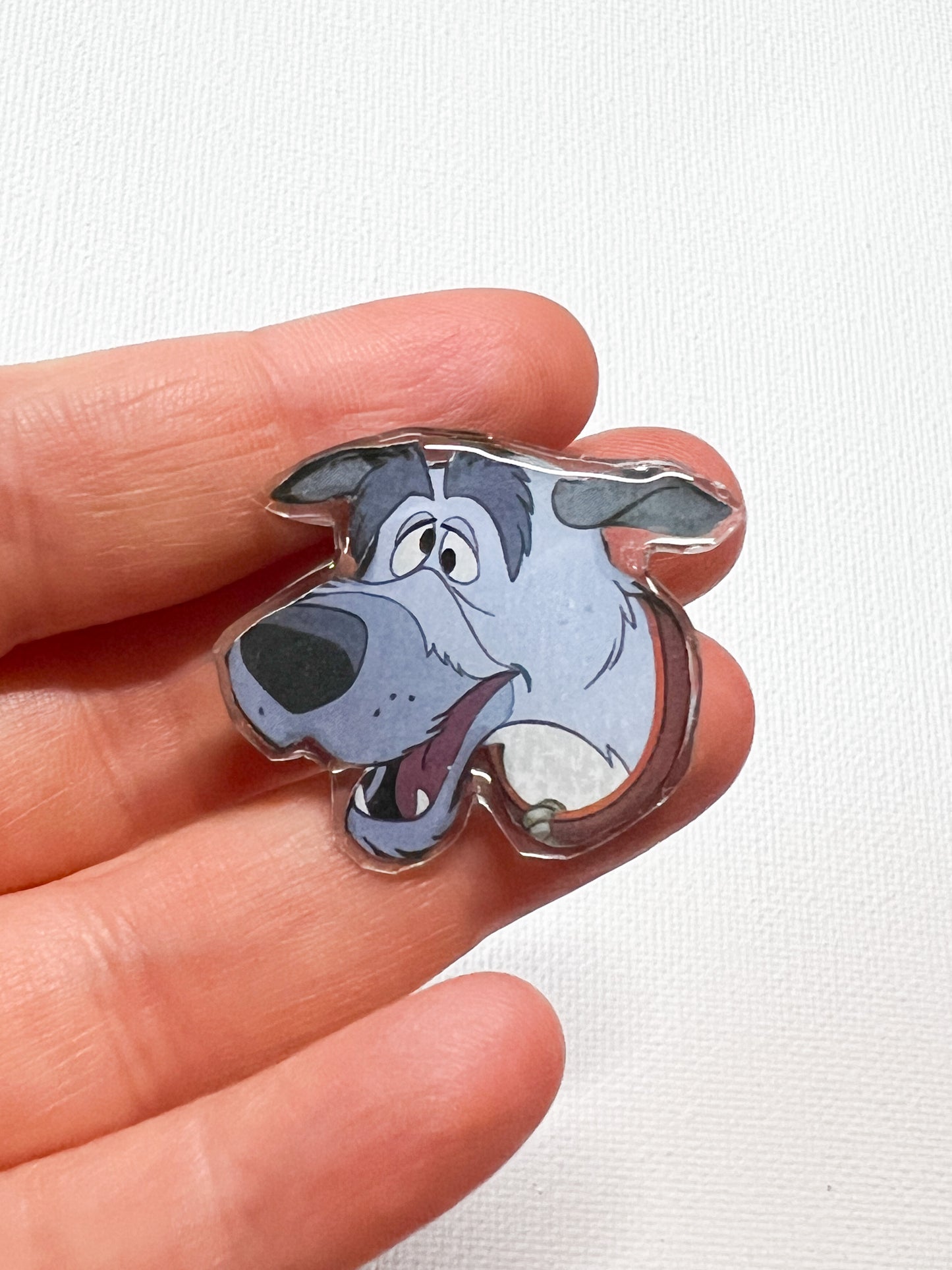 Upcycled Silly Dog Face Handmade Pin – Recycled Storybook Pin – Book Page Art Pin – Small Batch Resin