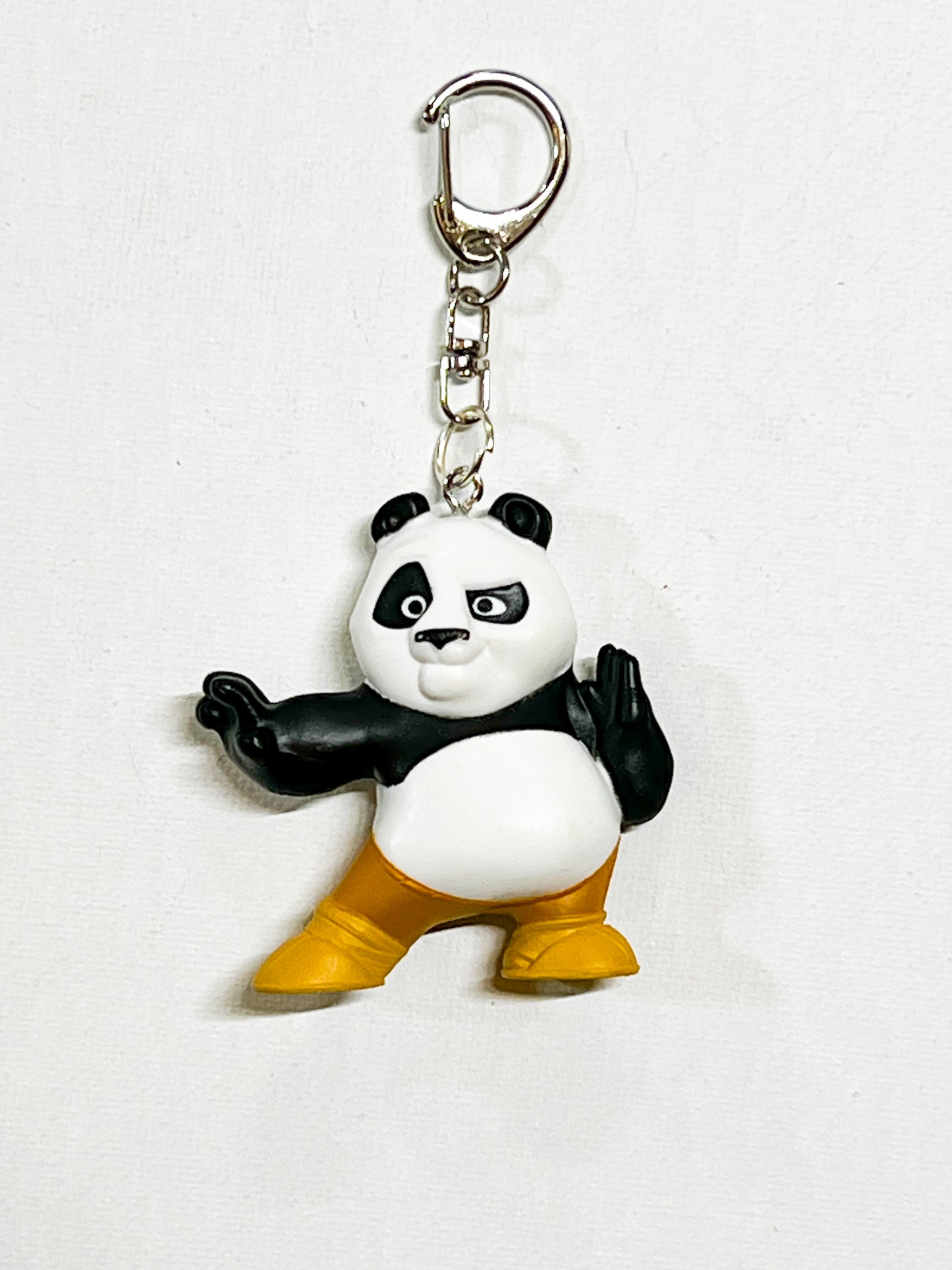 Upcycled Martial Arts Panda Keychain – Eco-Friendly Toy Accessory