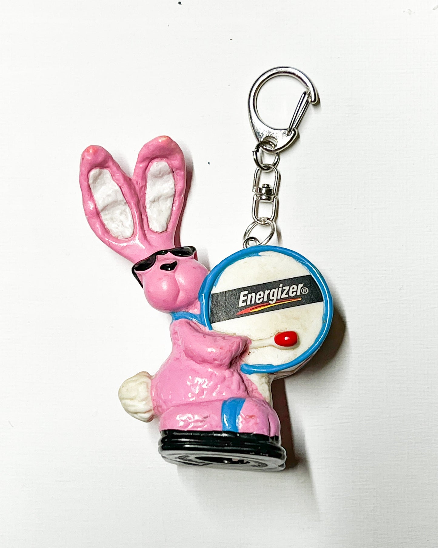 Upcycled Pink Bunny Keychain / Bag Charm