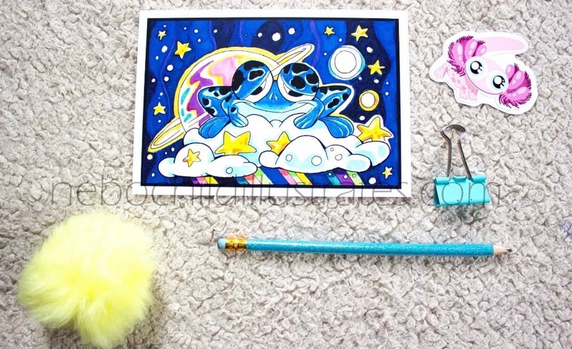 Sleepy Frog Art Print