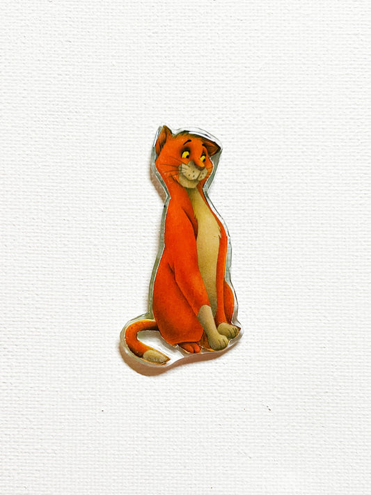 Upcycled Orange Tabby Cat Handmade Pin – Recycled Storybook Pin – Book Page Art Pin – Small Batch Resin