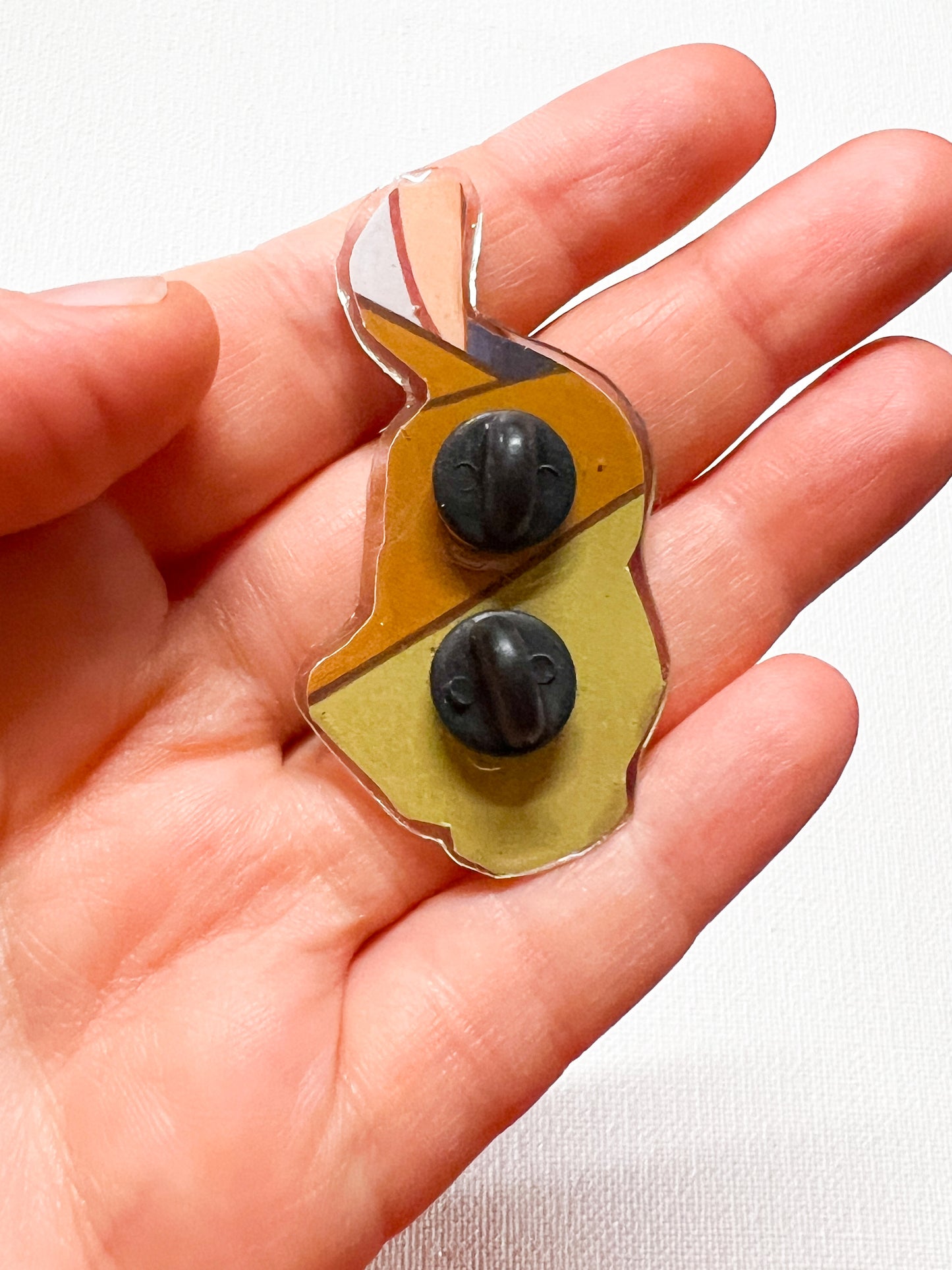 Upcycled Tea Pot and Feather Duster Handmade Pin – Recycled Storybook Pin – Book Page Art Pin – Small Batch Resin