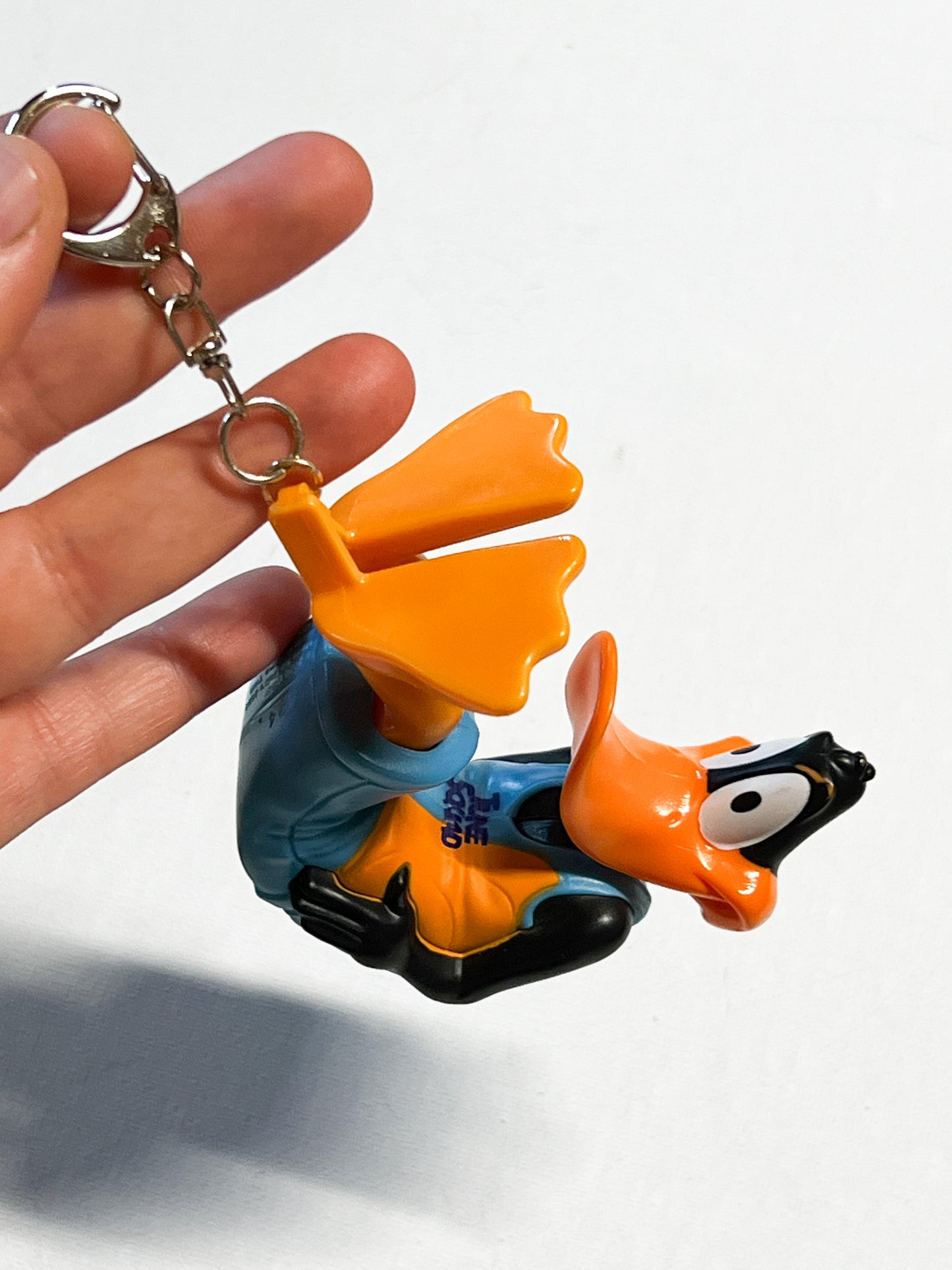 Upcycled Space Basketball Duck-Inspired Keychain – Handmade Eco-Friendly Character Charm