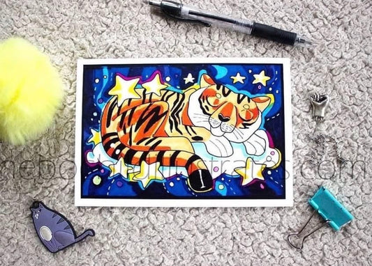 Sleepy Tiger Art Print