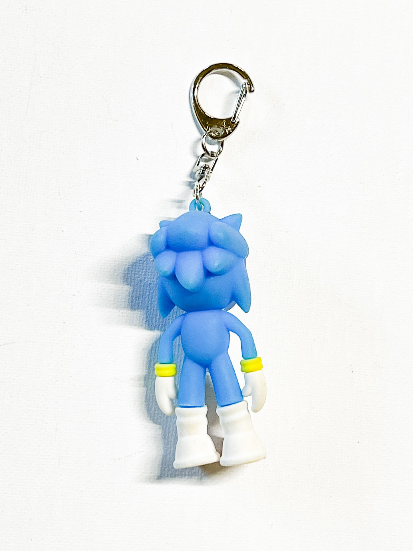 Upcycled Blue Hedgehog Keychain