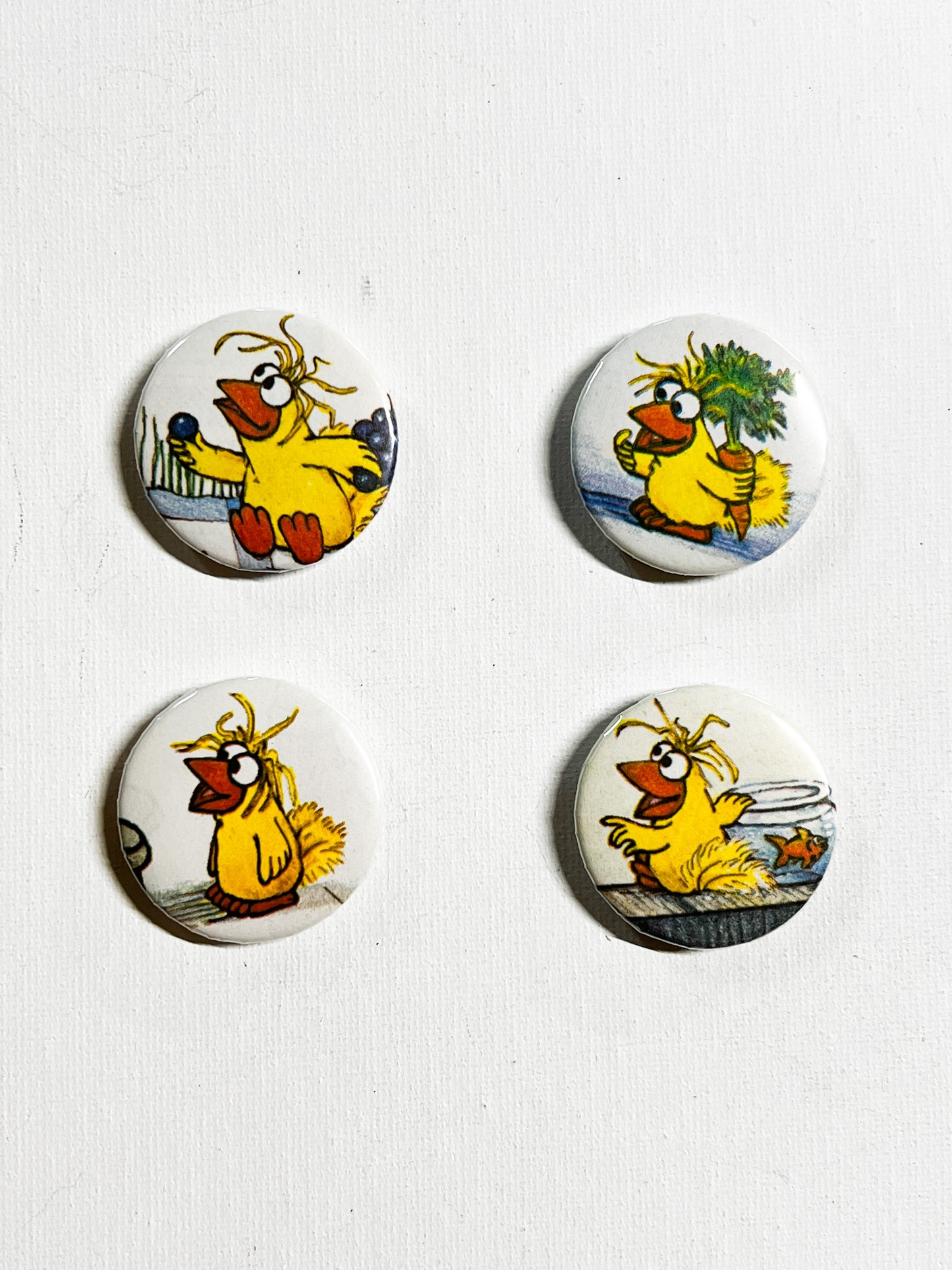 Little Yellow Bird Upcycled Fridge Magnets (Set of 4)
