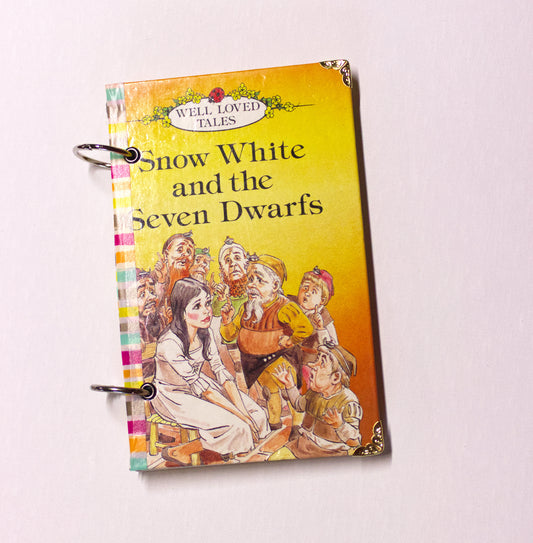 Snow White Upcycled Book Journal – Handmade Eco Friendly Storybook Mini Notebook