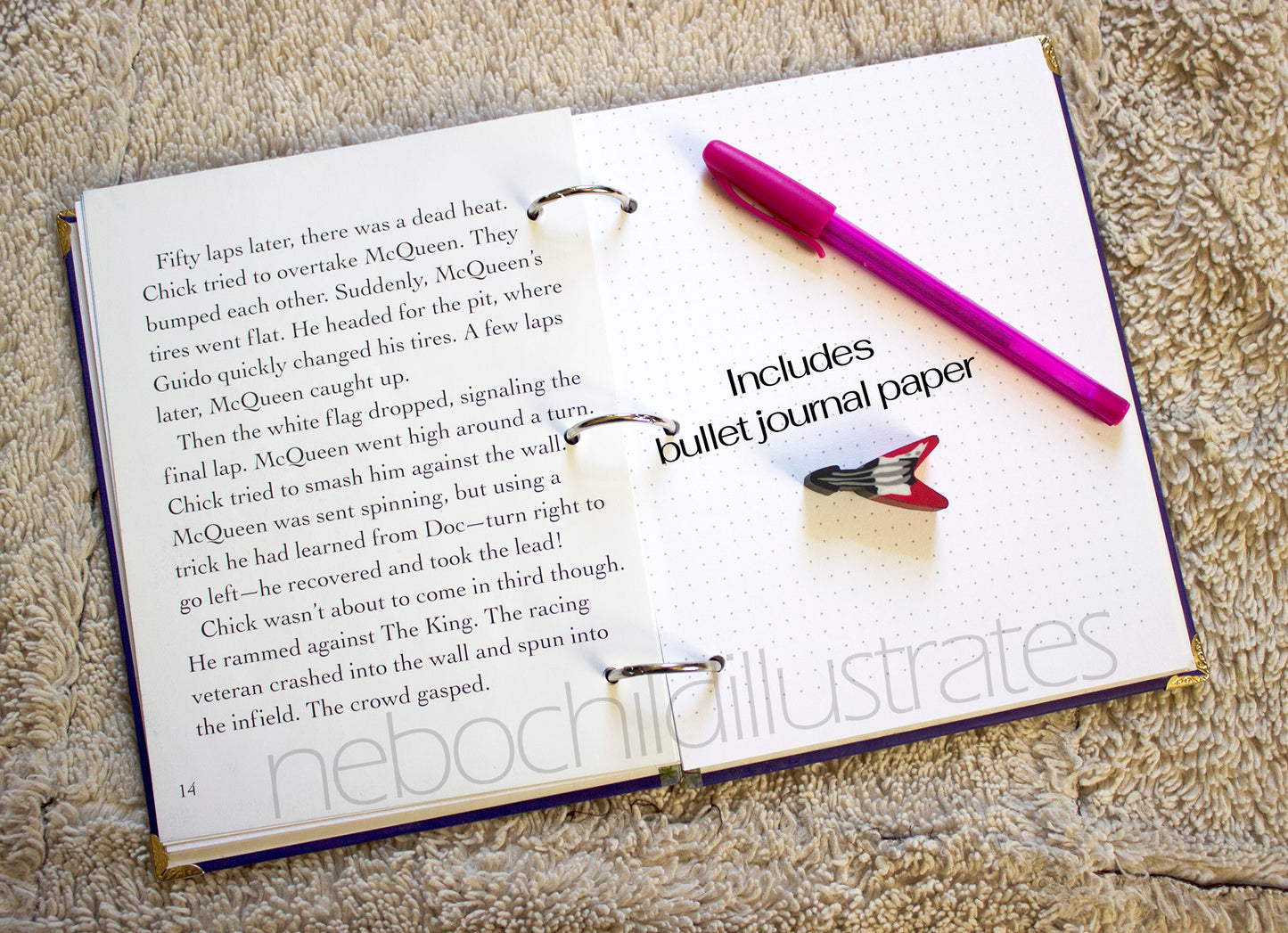 Race car Upcycled Book Journal – Handmade Eco Friendly Storybook Notebook