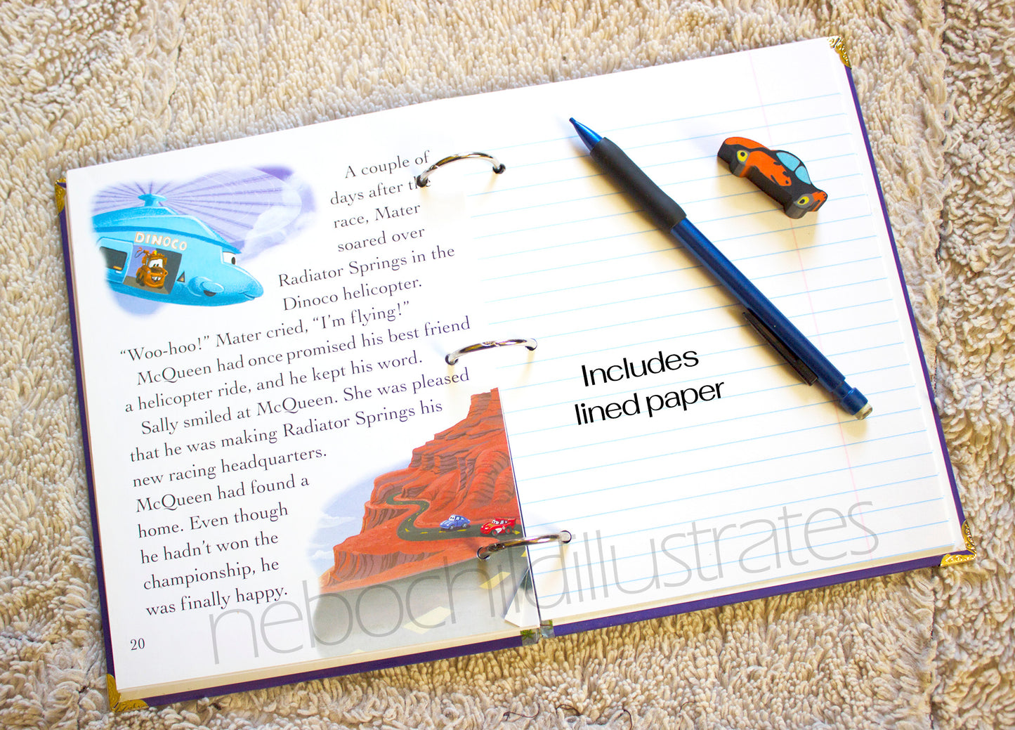 Race car Upcycled Book Journal – Handmade Eco Friendly Storybook Notebook